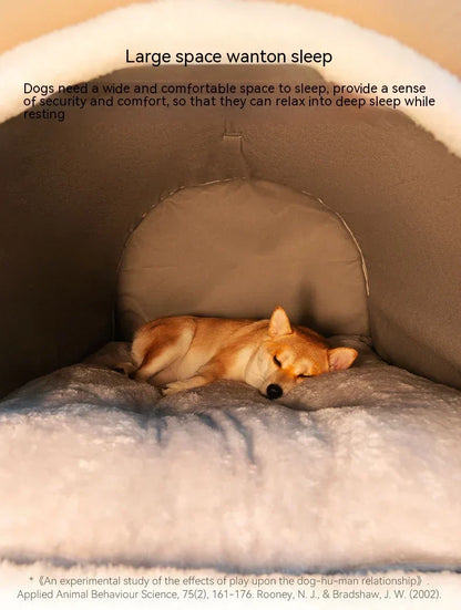 Big Dog Nest Winter Warm Dog House Removable and Washable Dog Bed Seasonal Large Dog House Type Pet Sleeping Supplies, Cat Nest