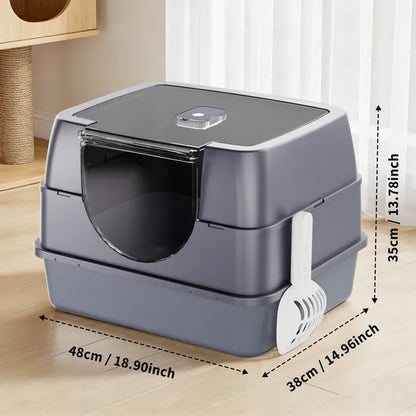 Enclosed Odor-Free Cat Litter Box with Drawer